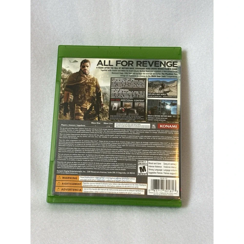 Konami Metal Gear Solid V: The Phantom‎ Pain Day One Ed Xbox One Manual